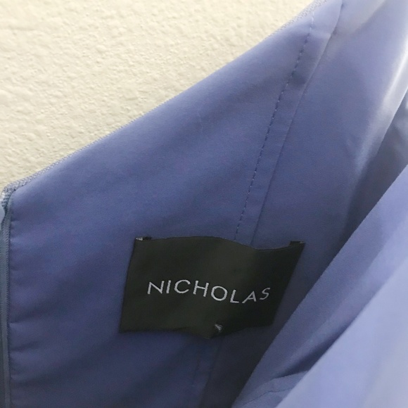 Nicholas Blue Bandage Frill Wrap Dress - size 6 - Picture 7 of 8